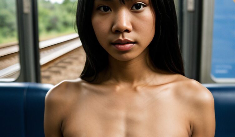 nude asian girl on train